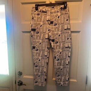 Women’s NY Collection Black & White Newspaper Print Jeans